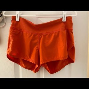 Coral Lululemon Speed Up Shorts 2.5”
